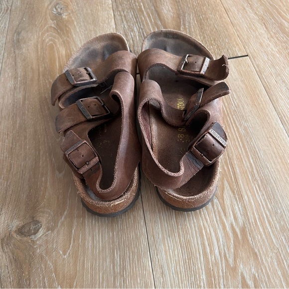 Birkenstock Arizona Soft Footbed Sandals — Brown Oiled Leather, EU 38/US 7 - Picture 4 of 7